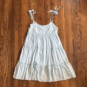 Baby blue Swiss dot sundress